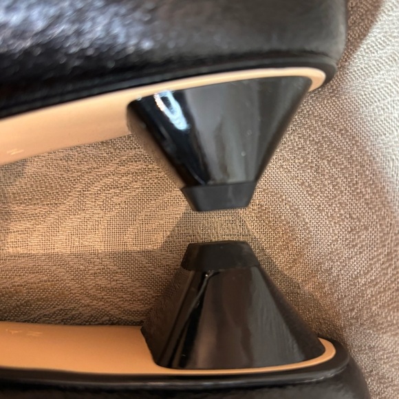 ZARA Sz 39 Pointy Toe Ankle Chunky Chain Kitten Heel Pumps Slip On Shoes - Picture 8 of 13